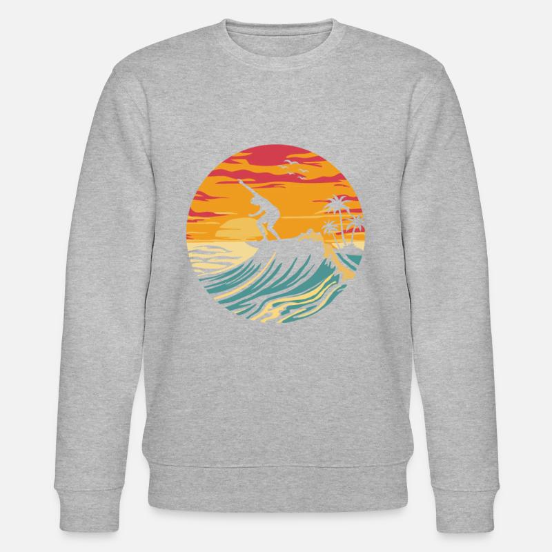 Surfer Surfen - Stanley/Stella Unisex Bio-Sweatshirt CHANGER  - Grau meliert