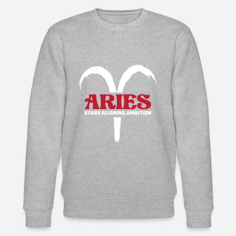 Aries Astrology - Stanley/Stella CHANGER Unisex Organic Sweatshirt - heather grey