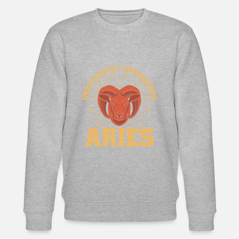 Horloge de temps Bélier - Sweat bio CHANGER Stanley/Stella Unisexe - gris chiné