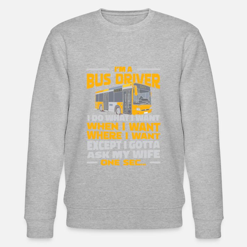 Bus Busfahrer - Stanley/Stella Unisex Bio-Sweatshirt CHANGER  - Grau meliert