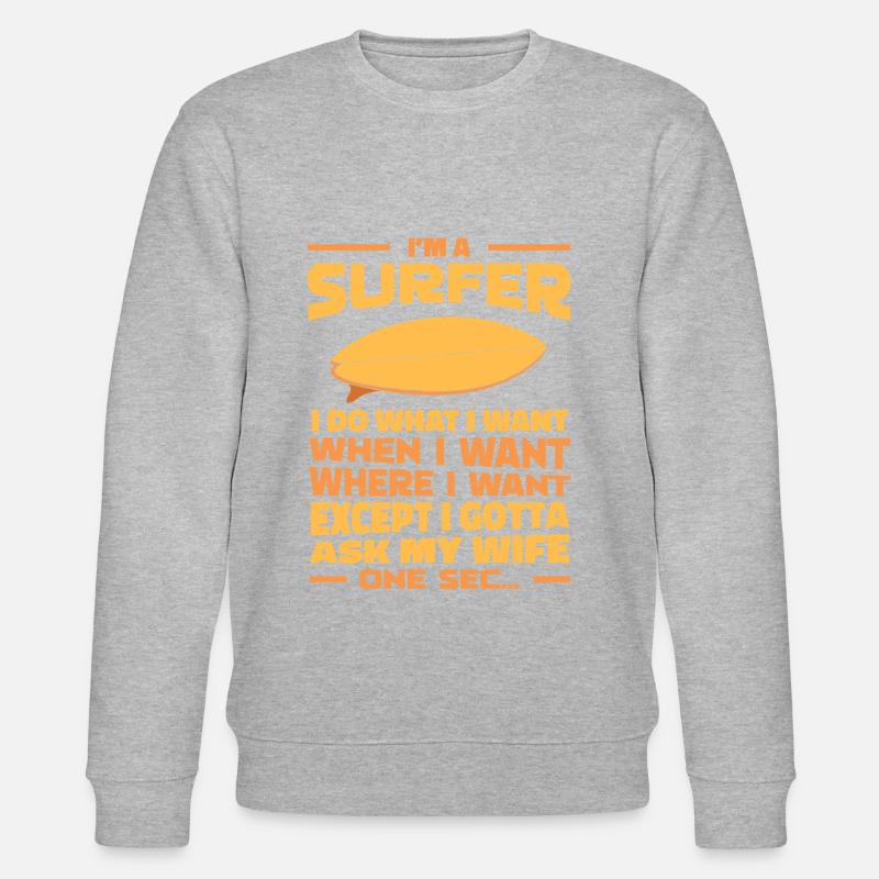Surfer Surfen - Stanley/Stella Unisex Bio-Sweatshirt CHANGER  - Grau meliert