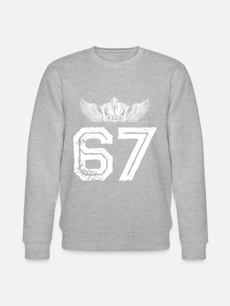 67 Number crown - Stanley/Stella CHANGER Unisex Organic Sweatshirt - heather grey