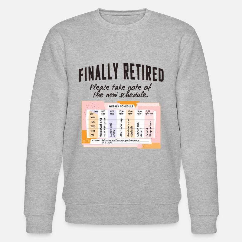 Retired Schedule Daily Routine - Stanley/Stella CHANGER Unisex Organic Sweatshirt - heather grey