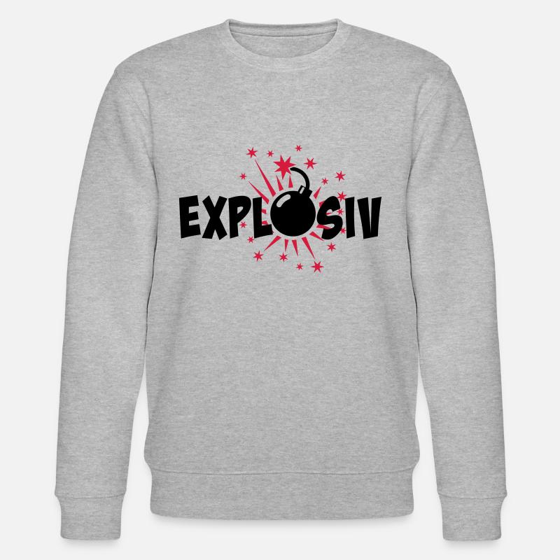 80 Explosiv Bombe Explosion - Stanley/Stella Unisex Bio-Sweatshirt CHANGER  - Grau meliert
