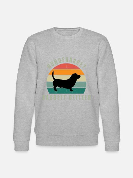 Basset Glitter Retro Sunset - Stanley/Stella Unisex Bio-Sweatshirt CHANGER  - Grau meliert