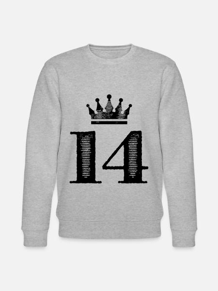 14 Zahl Krone - Stanley/Stella Unisex Bio-Sweatshirt CHANGER  - Grau meliert