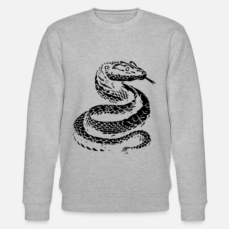 Schlange Silhouette - Stanley/Stella Unisex Bio-Sweatshirt CHANGER  - Grau meliert