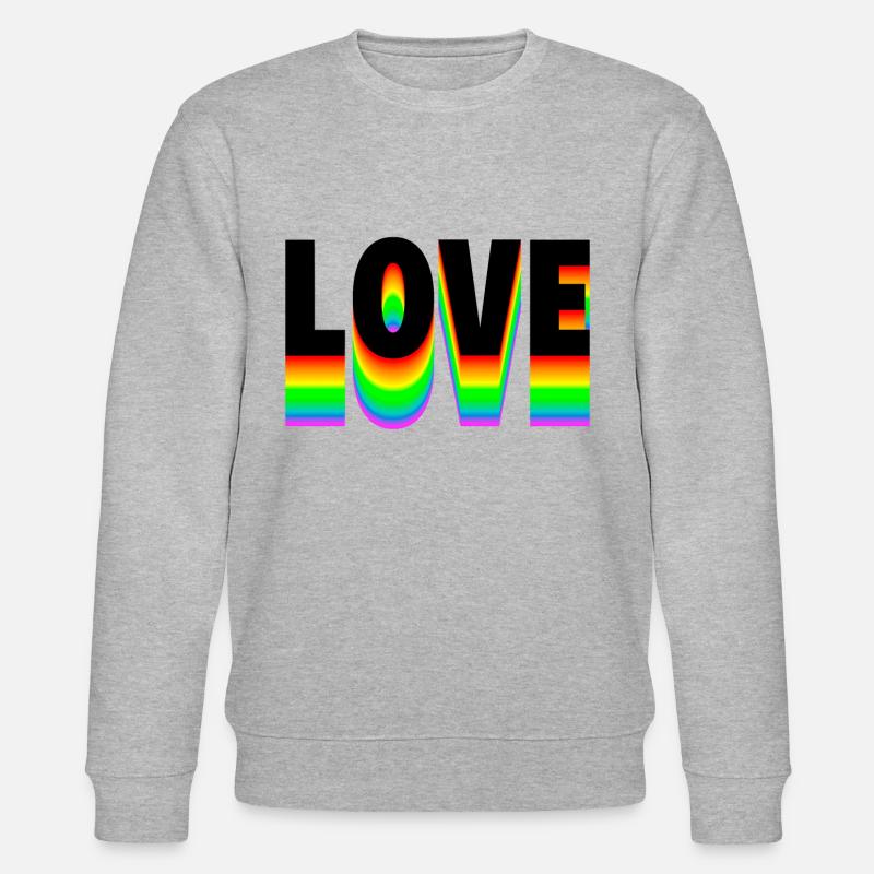 Love Text Regenbogen - Stanley/Stella Unisex Bio-Sweatshirt CHANGER  - Grau meliert