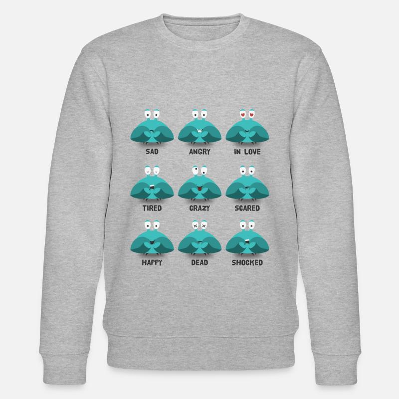 Psycho Lobsters Emotionen - Stanley/Stella Unisex Bio-Sweatshirt CHANGER  - Grau meliert
