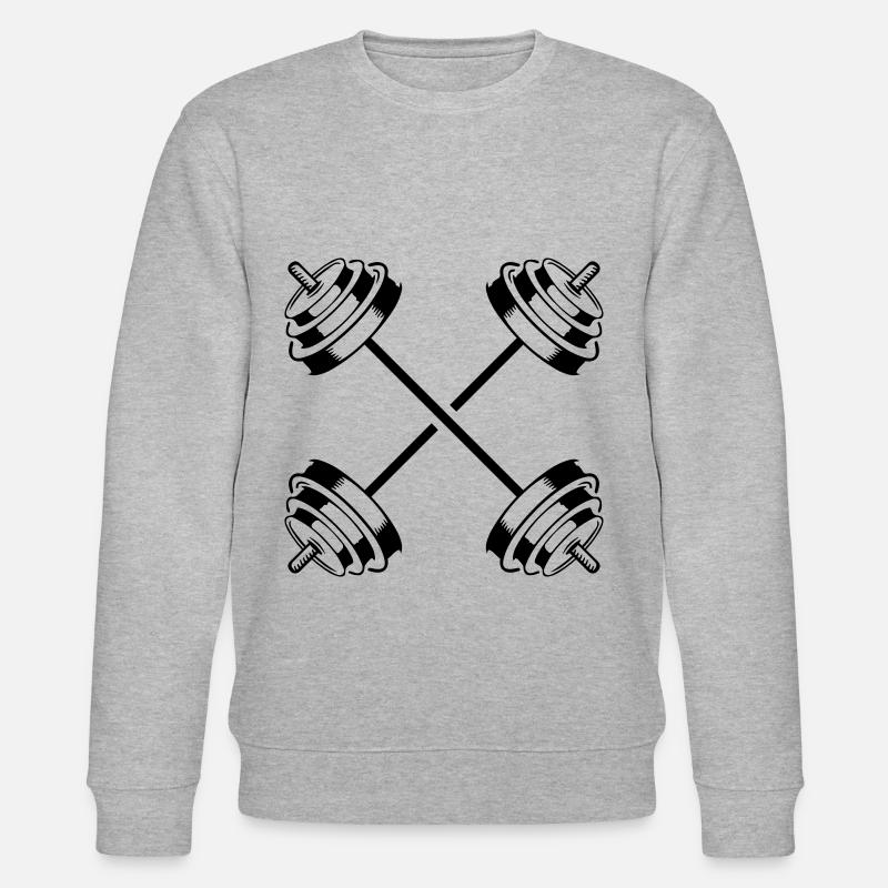 haltère icône poids symbole haltère - Sweat bio CHANGER Stanley/Stella Unisexe - gris chiné