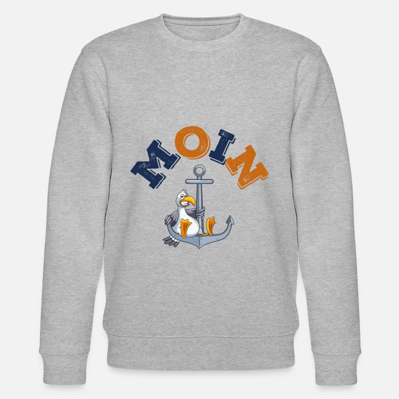 anker möwe moin comic - Stanley/Stella Unisex Bio-Sweatshirt CHANGER  - Grau meliert