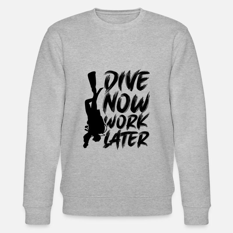 Dive now Tauchen Spruch - Stanley/Stella Unisex Bio-Sweatshirt CHANGER - Grau meliert