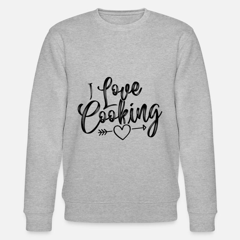 Ich Liebe Kochen Herz Chefkoch - Stanley/Stella Unisex Bio-Sweatshirt CHANGER  - Grau meliert