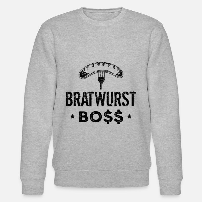 Bratwurst Boss Chefkoch - Stanley/Stella Unisex Bio-Sweatshirt CHANGER  - Grau meliert