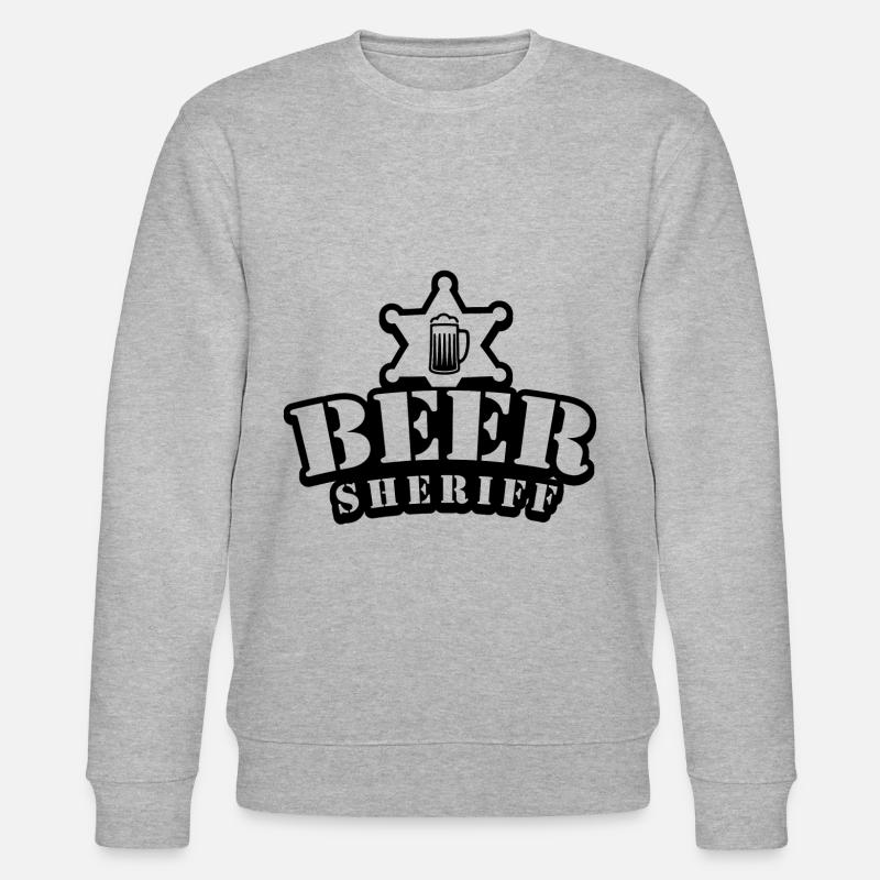 Bier Sheriff Polizei Saufen - Stanley/Stella Unisex Bio-Sweatshirt CHANGER  - Grau meliert