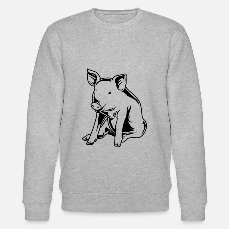 Schwein Sau Eber Silhouette - Stanley/Stella Unisex Bio-Sweatshirt CHANGER  - Grau meliert