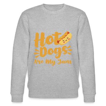 Hot Dogs sind meine Marmelade Hot Dog Geschenk - Stanley/Stella Unisex Bio-Sweatshirt CHANGER  - Grau meliert - Vorne - Nik (191cm) & Marisol (170cm)