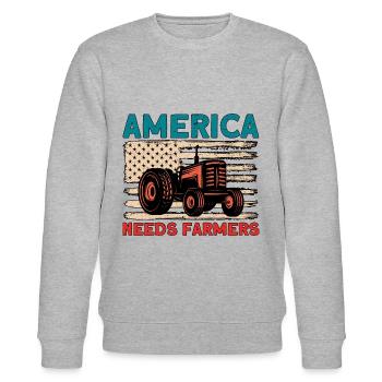 Bauernhof Traktor Landwirtschaft Geschenk - Stanley/Stella Unisex Bio-Sweatshirt CHANGER  - Grau meliert - Vorne - Nik (191cm) & Marisol (170cm)