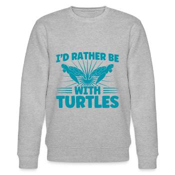 Sea turtles Turtle keeping Sea shell - Stanley/Stella CHANGER Unisex Organic Sweatshirt - heather grey - Front - Nik (191cm) & Marisol (170cm)