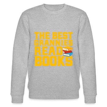 The best grandmothers read books Read book Gesc - Stanley/Stella CHANGER Unisex Organic Sweatshirt - heather grey - Front - Nik (191cm) & Marisol (170cm)