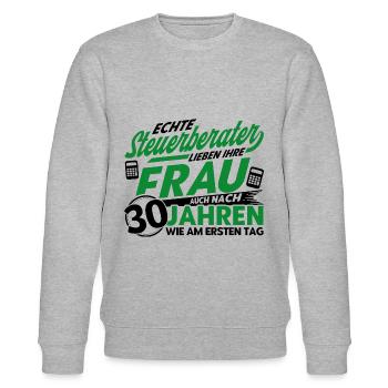 Perlenhochzeit Ehepaar 30. Hochzeitstag Geschenk - Stanley/Stella Unisex Bio-Sweatshirt CHANGER  - Grau meliert - Vorne - Nik (191cm) & Marisol (170cm)