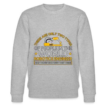 Robotic Robot Robotics Engineer Gift - Stanley/Stella CHANGER Unisex Organic Sweatshirt - heather grey - Front - Nik (191cm) & Marisol (170cm)