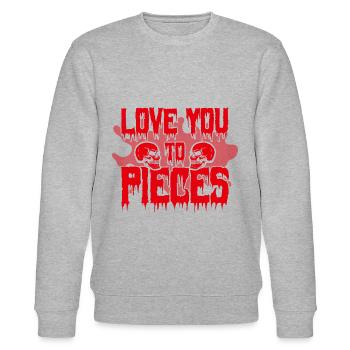 Slasher Film Horror Movie Creepy Movies Gift - Stanley/Stella CHANGER Unisex Organic Sweatshirt - heather grey - Front - Nik (191cm) & Marisol (170cm)
