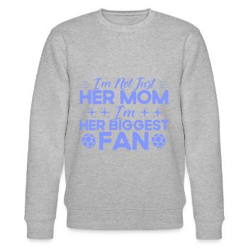 Sportfan Fußball Fußball Mama Geschenk - Stanley/Stella Unisex Bio-Sweatshirt CHANGER  - Grau meliert - Vorne - Nik (191cm) & Marisol (170cm)