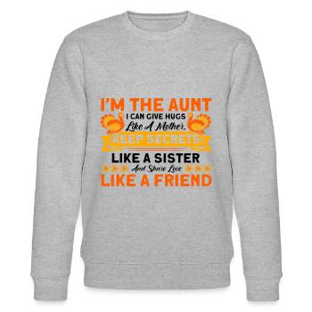 Tanten Tante Schwester Tanten Familie Geschenk - Stanley/Stella Unisex Bio-Sweatshirt CHANGER  - Grau meliert - Vorne - Nik (191cm) & Marisol (170cm)