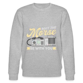 Amateur Radio Amateur Radio Amateur Gift - Stanley/Stella CHANGER Unisex Organic Sweatshirt - heather grey - Front - Nik (191cm) & Marisol (170cm)