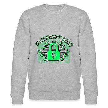 Network Security Specialist Gift - Stanley/Stella CHANGER Unisex Organic Sweatshirt - heather grey - Front - Nik (191cm) & Marisol (170cm)