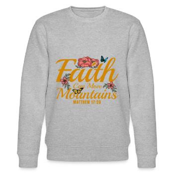 Christlich Bibelvers Religiös Geschenk - Stanley/Stella Unisex Bio-Sweatshirt CHANGER  - Grau meliert - Vorne - Nik (191cm) & Marisol (170cm)
