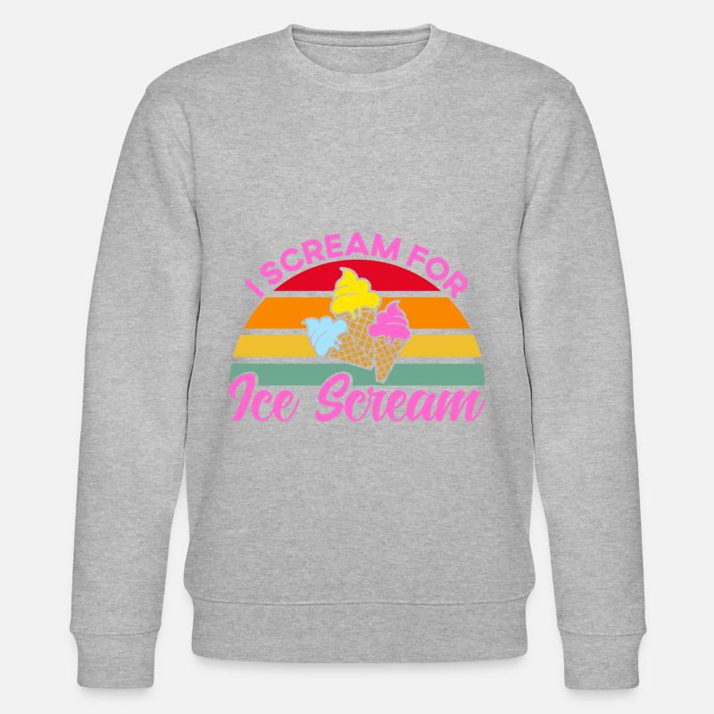 Ich schreie nach Eiscreme Eiscreme Geschenk - Stanley/Stella Unisex Bio-Sweatshirt CHANGER  - Grau meliert