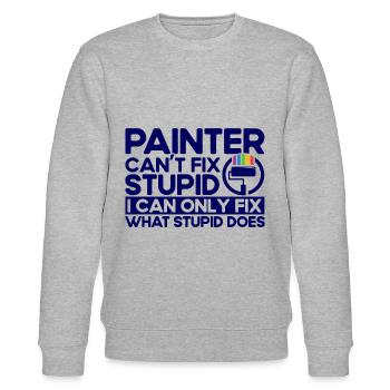 Farbe mischen Maler Dekorateur Geschenk - Stanley/Stella Unisex Bio-Sweatshirt CHANGER  - Grau meliert - Vorne - Nik (191cm) & Marisol (170cm)