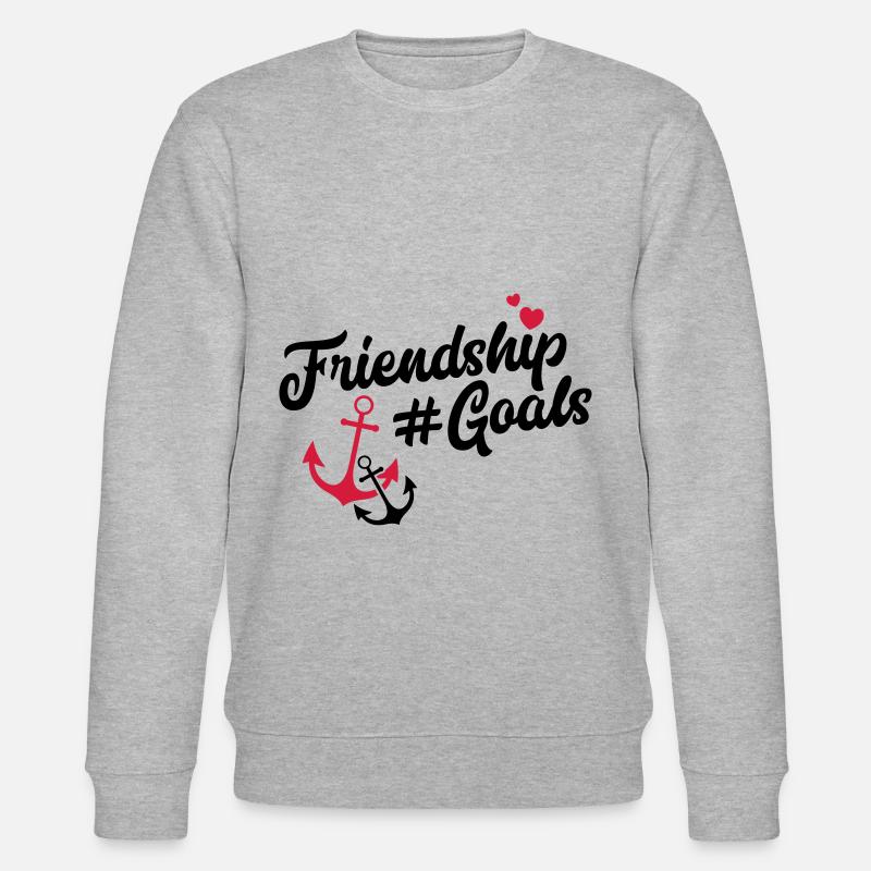 Friendship Goals Freundschaft - Stanley/Stella Unisex Bio-Sweatshirt CHANGER  - Grau meliert