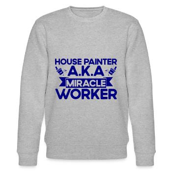 Bautenmaler Farbe mischen Maler Geschenk - Stanley/Stella Unisex Bio-Sweatshirt CHANGER  - Grau meliert - Vorne - Nik (191cm) & Marisol (170cm)