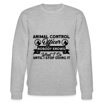 Tierkontrolleur Streuner fangen Geschenk - Stanley/Stella Unisex Bio-Sweatshirt CHANGER  - Grau meliert - Vorne - Nik (191cm) & Marisol (170cm)