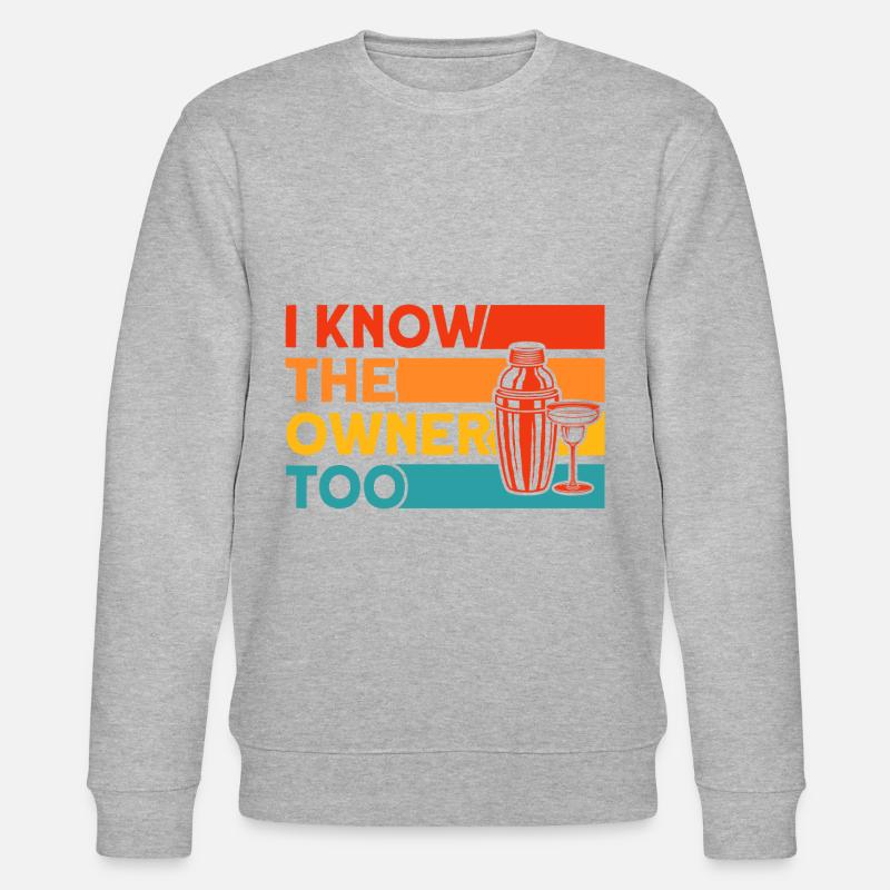 Barkeeper Kellner Service Geschenk - Stanley/Stella Unisex Bio-Sweatshirt CHANGER  - Grau meliert