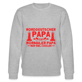Norddeutsch Norden Nordsee Zitate Heimat Geschenk - Stanley/Stella Unisex Bio-Sweatshirt CHANGER  - Grau meliert - Vorne - Nik (191cm) & Marisol (170cm)