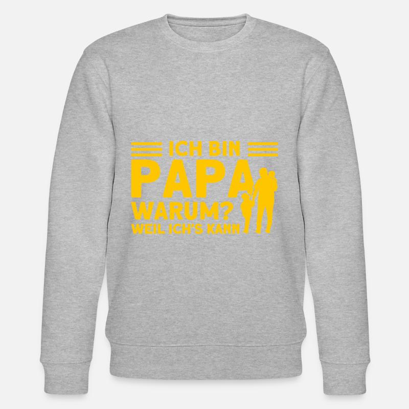 Papa Vater Papas Väter Geschenk - Stanley/Stella Unisex Bio-Sweatshirt CHANGER  - Grau meliert