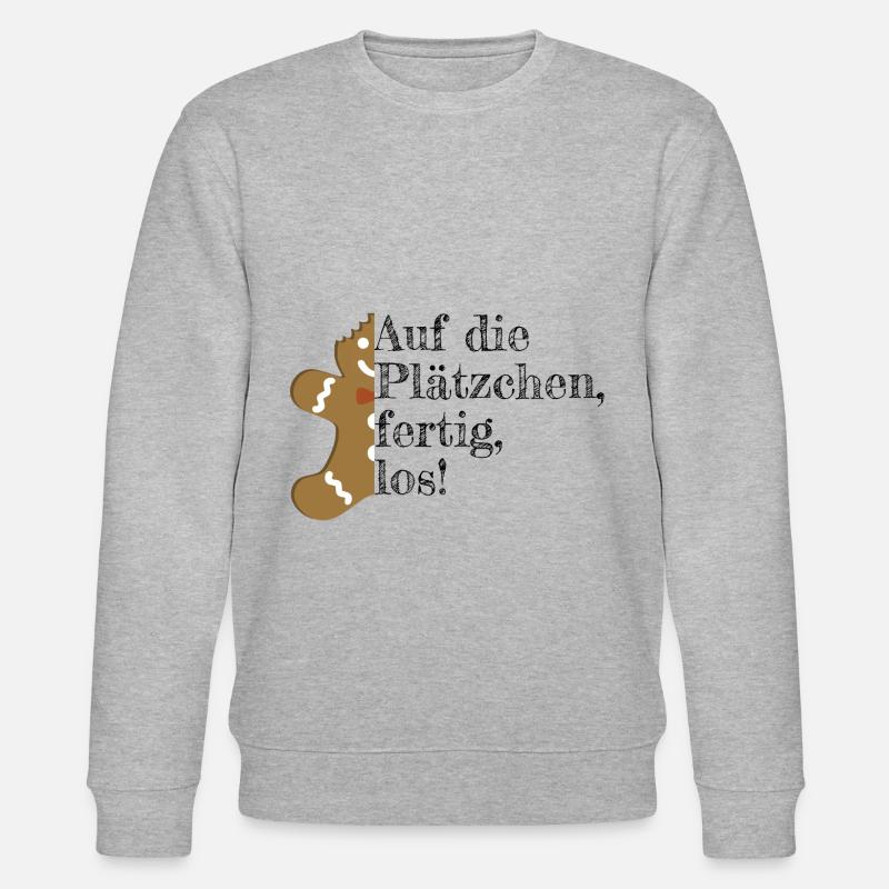 Weihnachten Plätzchen backen - Stanley/Stella Unisex Bio-Sweatshirt CHANGER  - Grau meliert