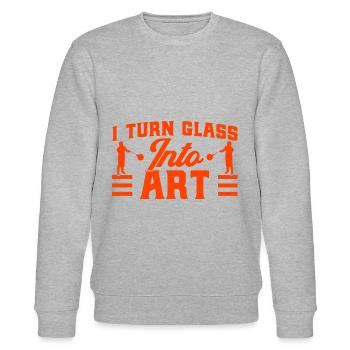 Glasarbeiter Glasbläserei Glasblasen Geschenk - Stanley/Stella Unisex Bio-Sweatshirt CHANGER  - Grau meliert - Vorne - Nik (191cm) & Marisol (170cm)