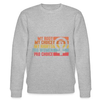 Feminismus Rechte der Frauen Feministisch Geschenk - Stanley/Stella Unisex Bio-Sweatshirt CHANGER  - Grau meliert - Vorne - Nik (191cm) & Marisol (170cm)