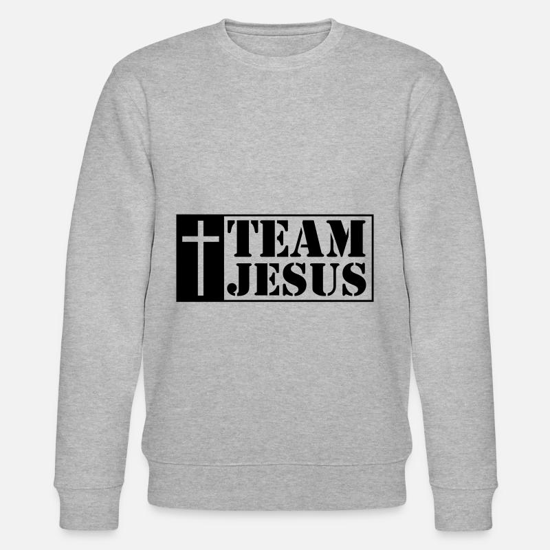 team jesus kreuz - Stanley/Stella Unisex Bio-Sweatshirt CHANGER  - Grau meliert