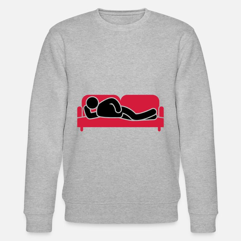Couch Sleeping Sofa Tired Icon - Stanley/Stella CHANGER Unisex Organic Sweatshirt - heather grey