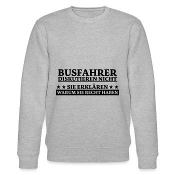 Busfahrer Beruf Lustiger Spruch Linienbus Geschenk - Stanley/Stella Unisex Bio-Sweatshirt CHANGER  - Grau meliert - Vorne - Nik (191cm) & Marisol (170cm)