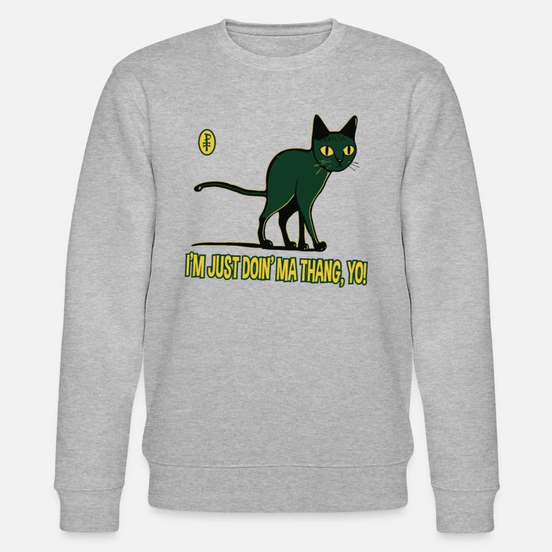 Cat does what it wants - Stanley/Stella CHANGER Unisex Organic Sweatshirt - heather grey