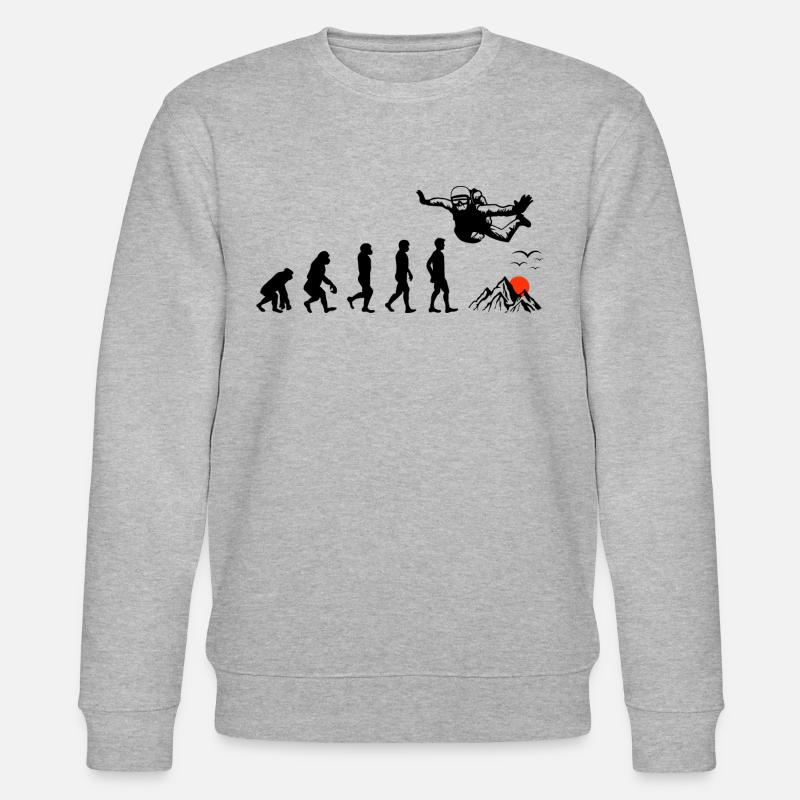 Fallschirmspringen Evolution - Stanley/Stella Unisex Bio-Sweatshirt CHANGER  - Grau meliert