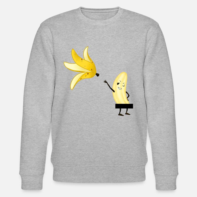 Banane nue striptease rigolote - Sweat bio CHANGER Stanley/Stella Unisexe - gris chiné