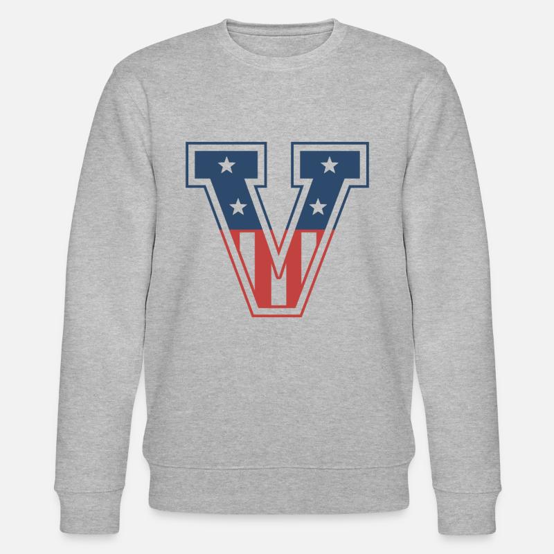 Buchstabe V USA - Stanley/Stella Unisex Bio-Sweatshirt CHANGER  - Grau meliert